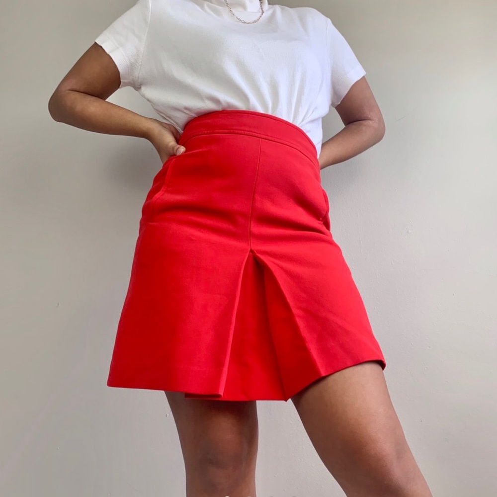 A-line red skirt